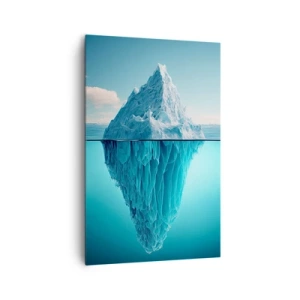 Impression sur toile - Image sur toile - Un iceberg visible au-dessus et au-dessous de la surface de l'eau - 80x120cm - Reine de Glace - Décoration murale moderne pour le salon et la chambre ARTTOR