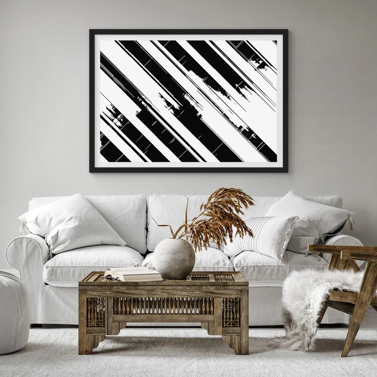 Affiche dans un cadre noir - Poster - Une composition intense et dynamique - 50x40 cm