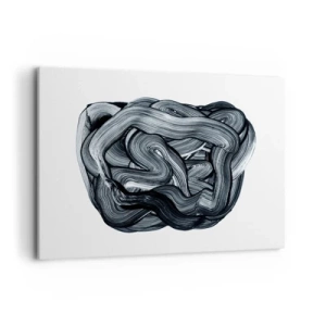 Impression sur toile - Image sur toile - Composition abstraite en nuances de gris - 100x70cm - Ce n'est pas si simple - Décoration murale moderne pour le salon et la chambre ARTTOR