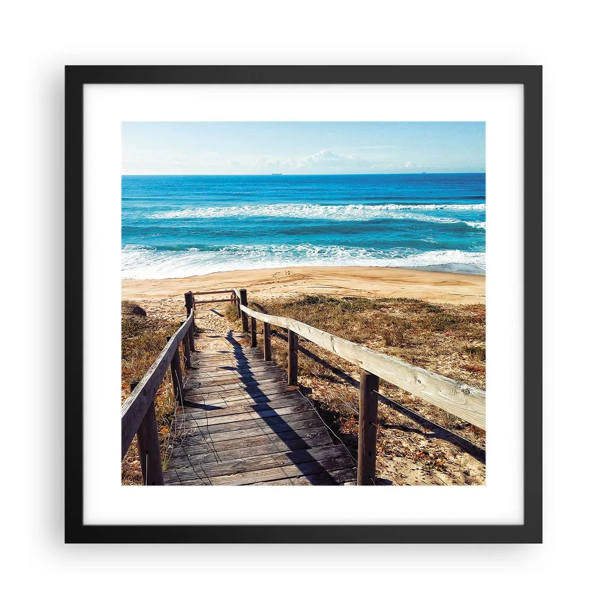 Affiche dans un cadre noir - Poster - Cours! - 40x40 cm