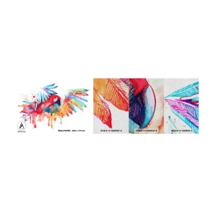 Échantillon de Papier Peint Premium Sand - . - Perroquet, Oiseau, Abstraction - 100x30 cm