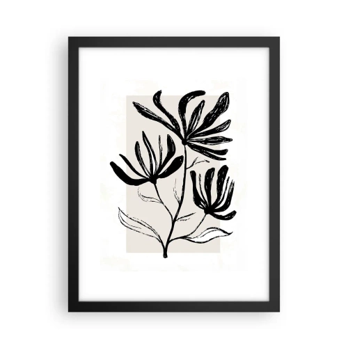 Affiche dans un cadre noir - Poster - Esquisse pour l'herbier - 30x40 cm