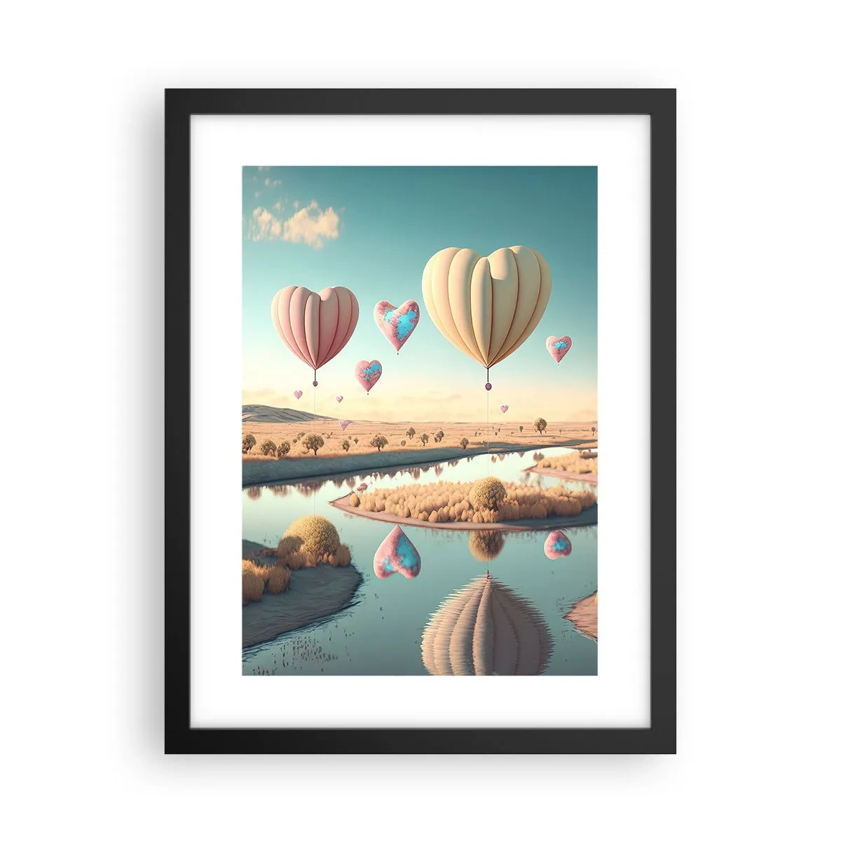 Affiche dans un cadre noir - Poster - L'amour te permet de t'élever - 30x40 cm