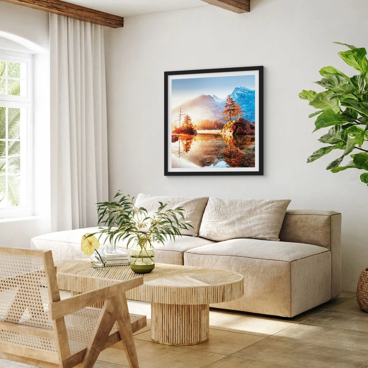 Affiche dans un cadre noir - Poster - La nature sous un nouveau jour - 40x40 cm