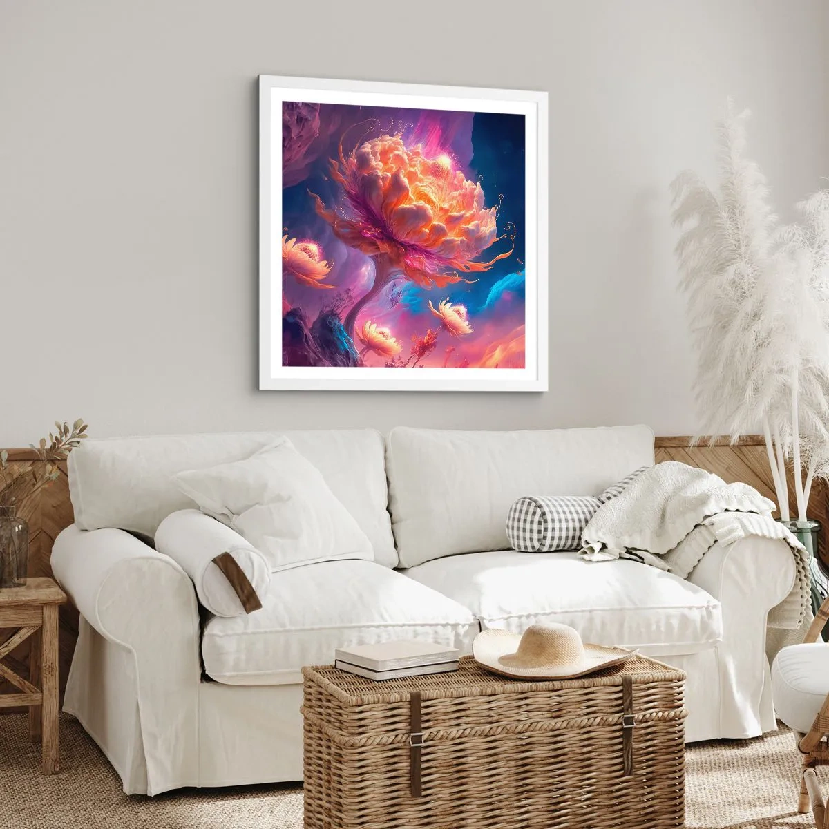 Affiche dans un cadre blanc - Poster - Un autre monde - 50x50 cm