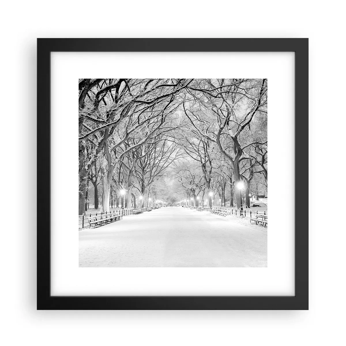 Affiche dans un cadre noir - Poster - Les quatres saisons – l’hiver - 30x30 cm