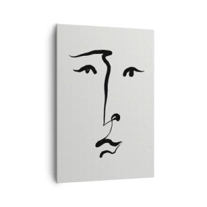 Impression sur toile - Image sur toile - Portrait avec une seule ligne - 70x100 cm