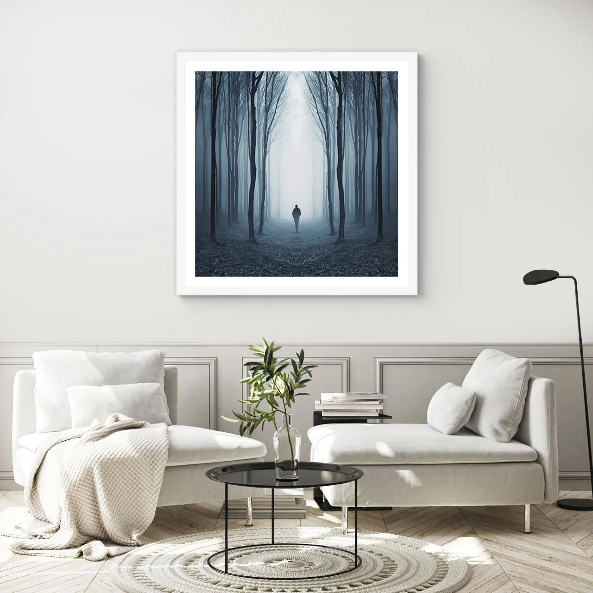 Affiche dans un cadre blanc - Poster - Tout est simple et clair - 40x40 cm