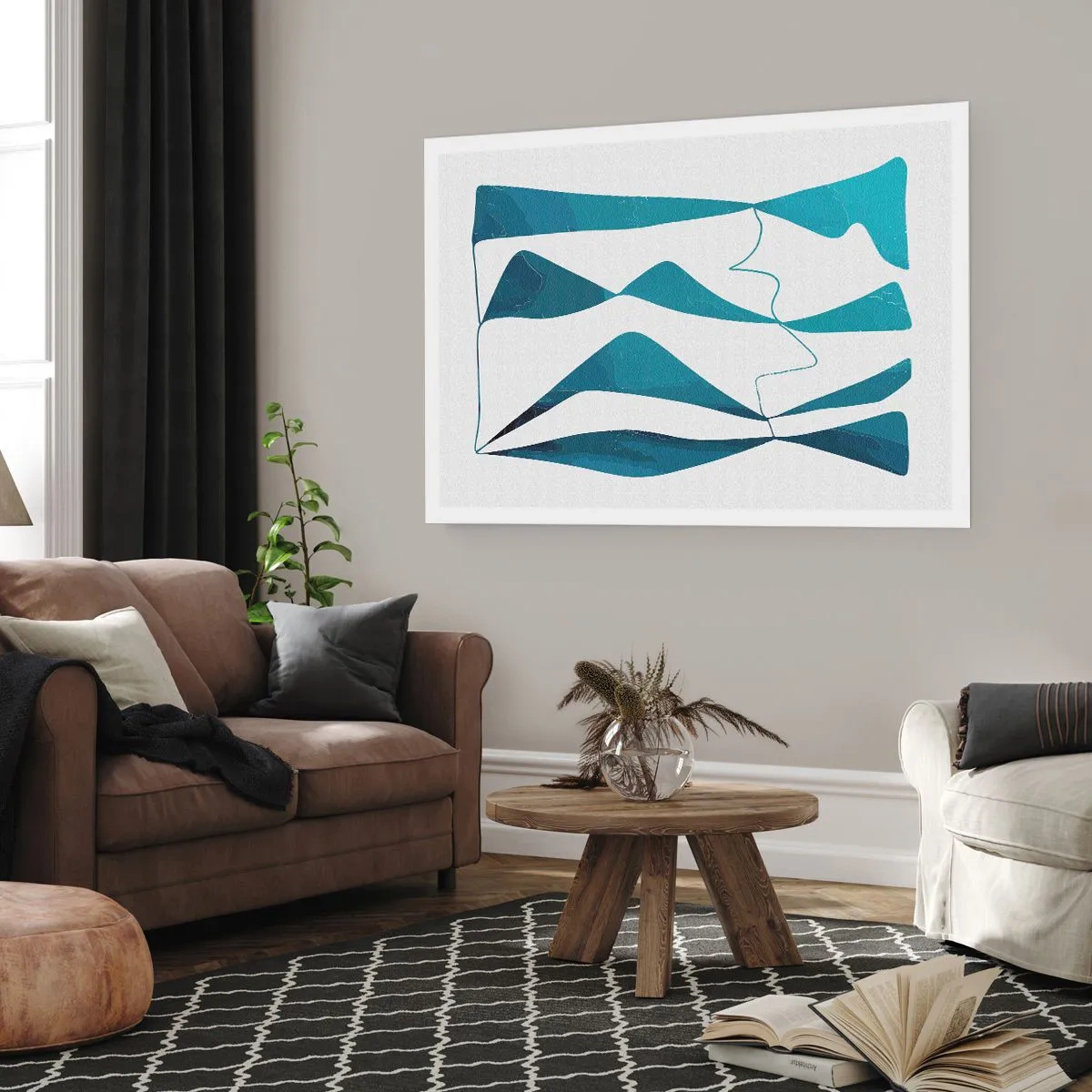 Affiche - Poster - Abstraction : composé turquoise - 70x50 cm