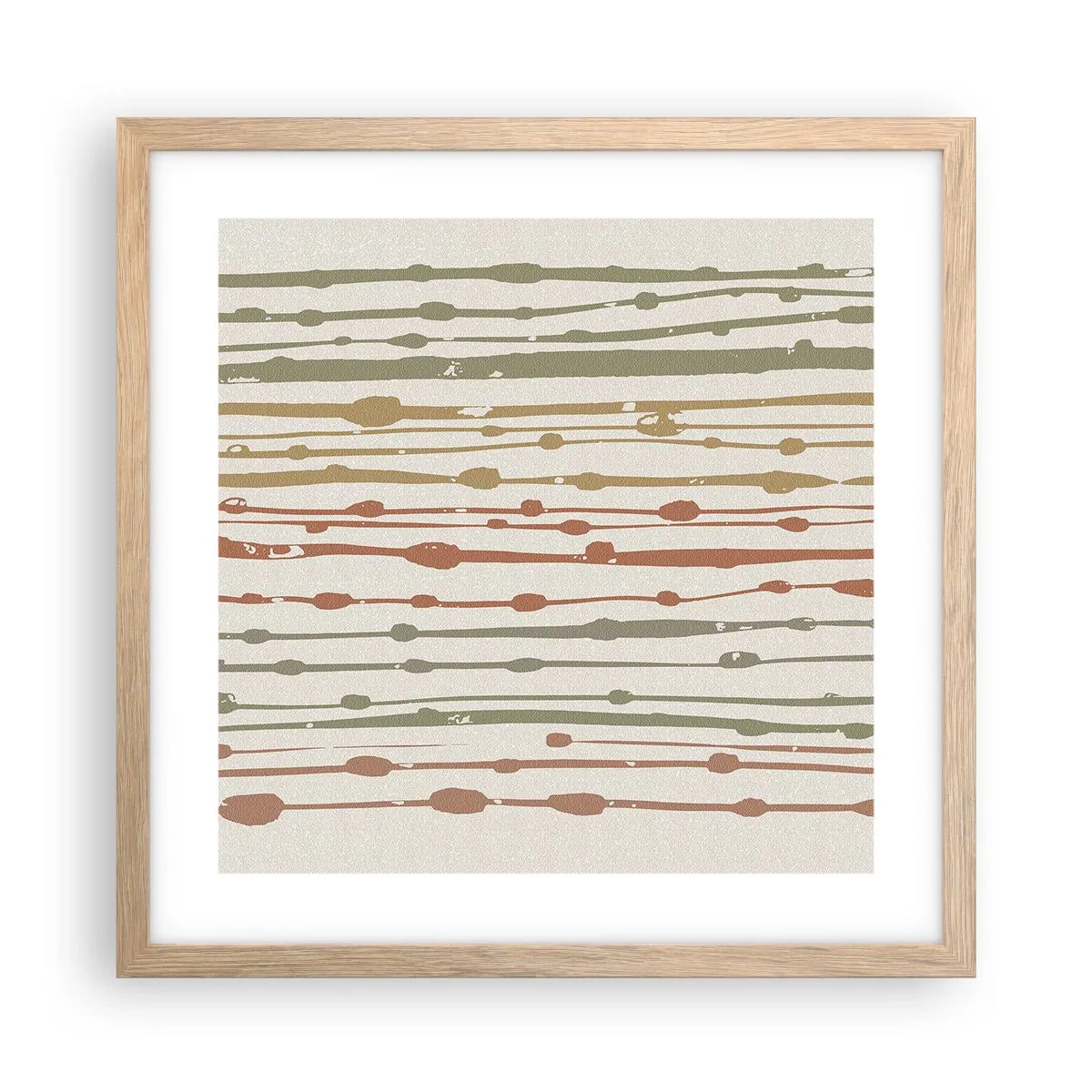 Affiche dans un chêne clair - Poster - Notation musicale des couleurs - 40x40 cm
