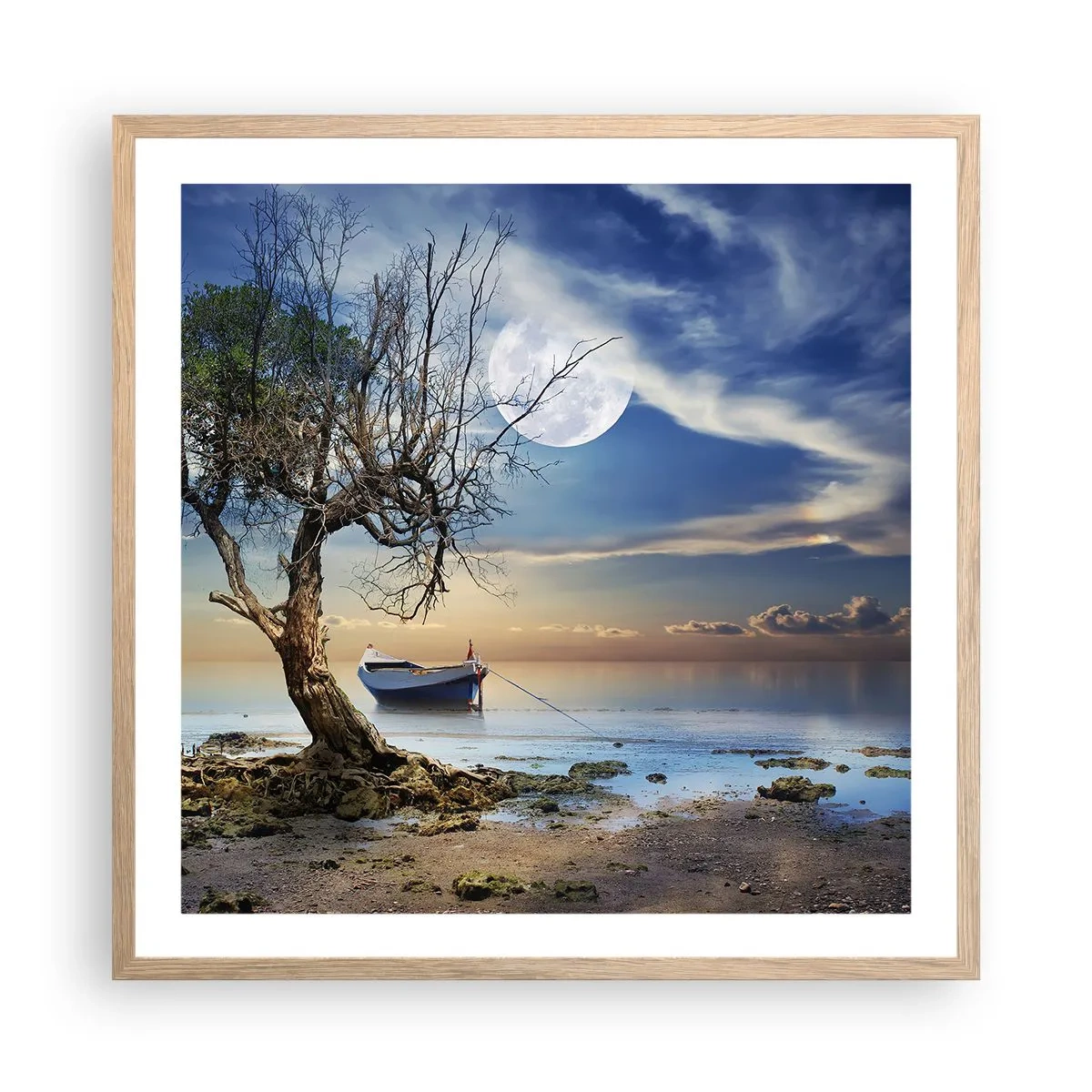 Affiche dans un chêne clair - Poster - Est-ce la fin ou le début ? - 60x60 cm