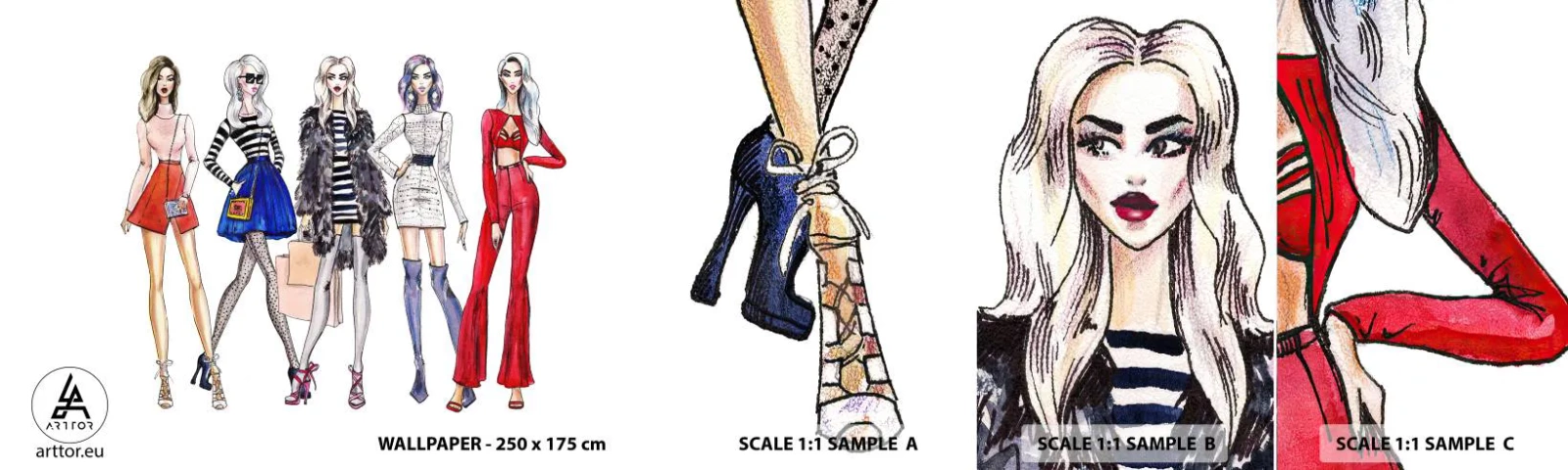 Échantillon De Papier Peint Standard Eco - Every week Fashion Week - Femme, Mode, Modèle - 100x30 cm