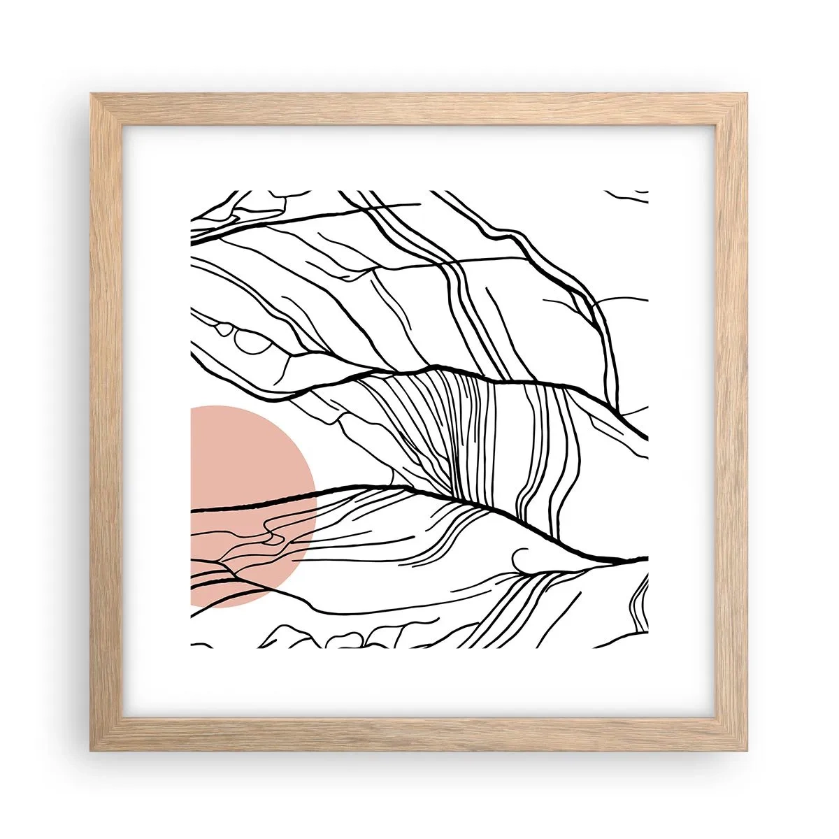 Affiche dans un chêne clair - Poster - Dans un réseau de brindilles - 30x30 cm