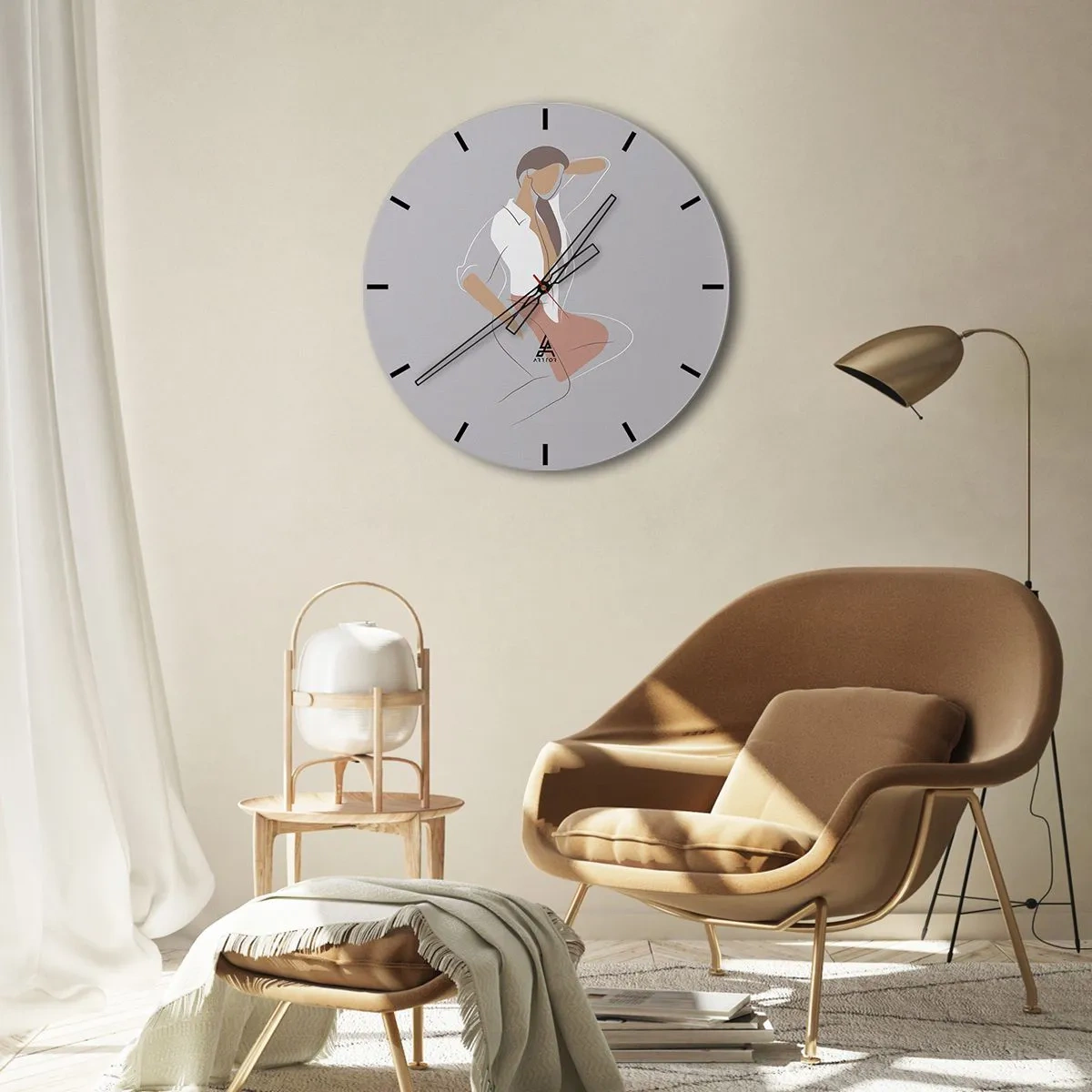Horloge murale - Pendule murale - Contour gracieux - 40x40 cm