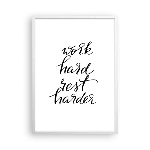 Affiche dans un cadre blanc - Poster - Équilibre de vie - 50x70 cm