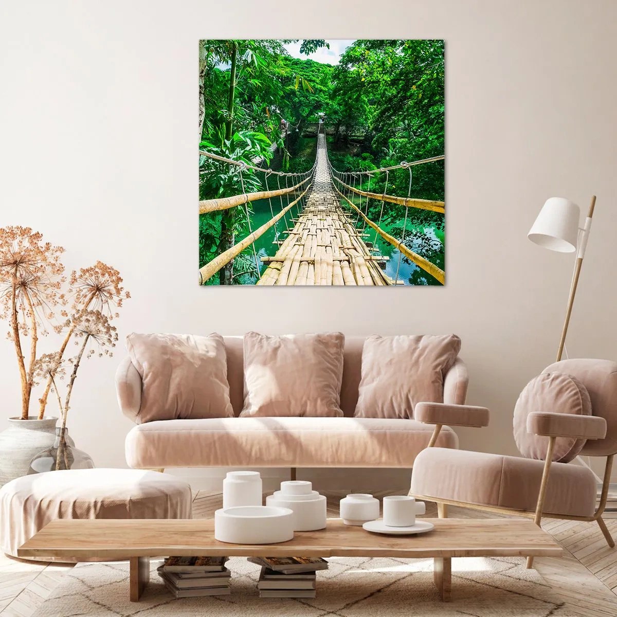 Impression sur toile - Image sur toile - Pont de singe en pleine nature - 60x60 cm