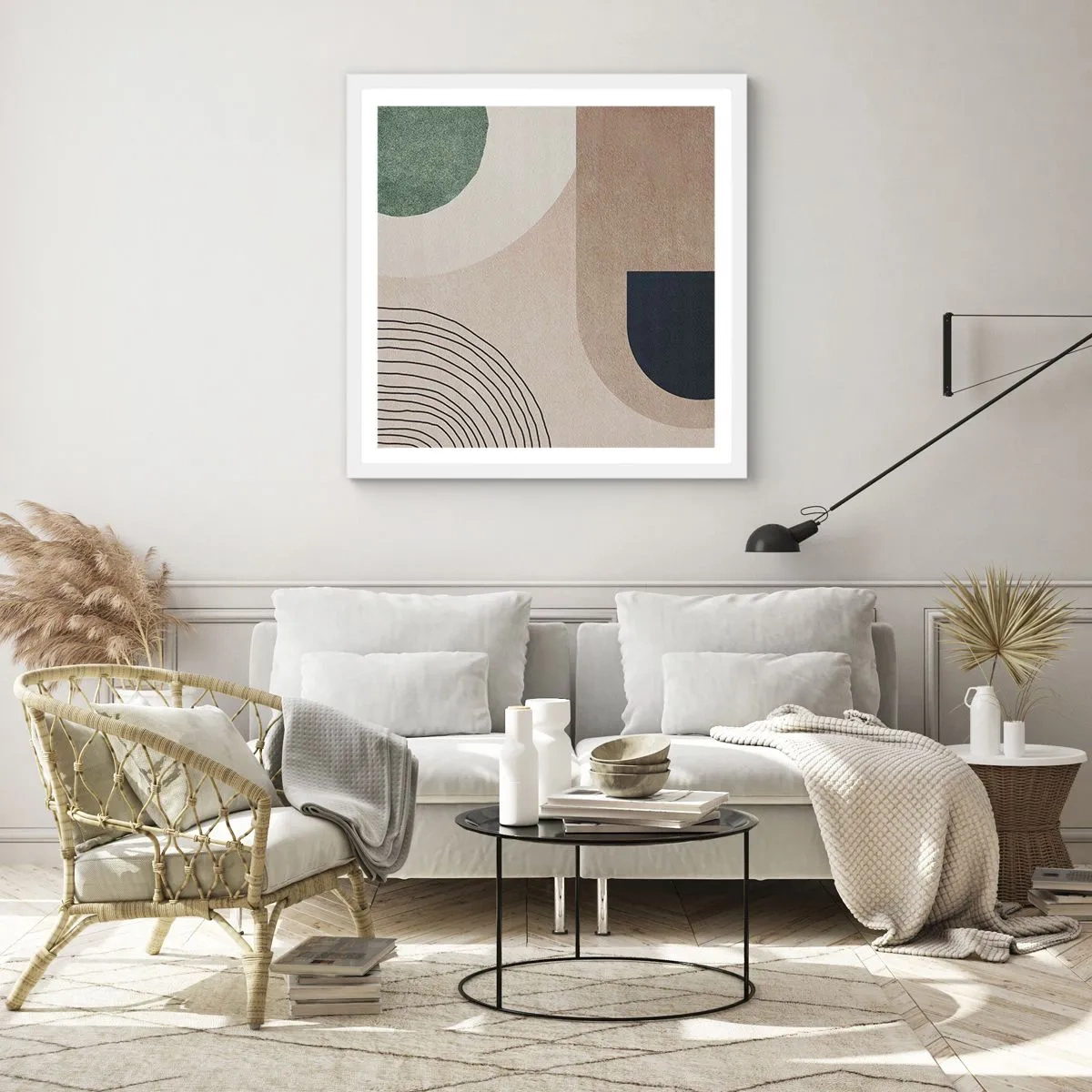 Affiche dans un cadre blanc - Poster - La douceur de l'ovale - 50x50 cm