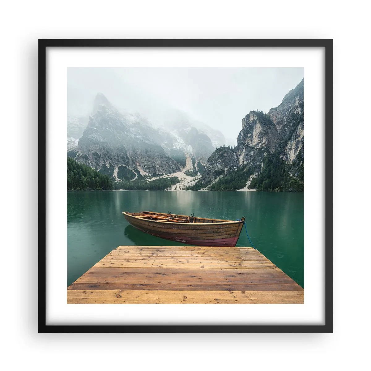 Affiche dans un cadre noir - Poster - Faire face à la fierté des rochers - 50x50 cm