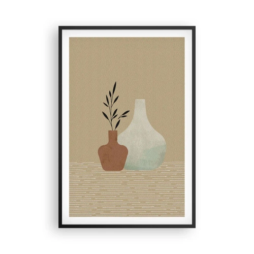 Affiche dans un cadre noir - Poster - Le vase et son idée - 61x91 cm
