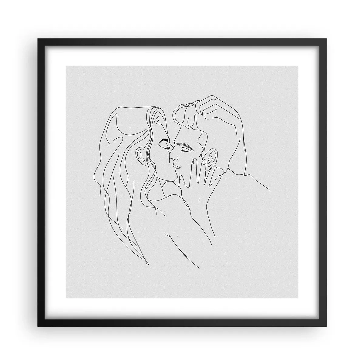 Affiche dans un cadre noir - Poster - La même ligne - 50x50 cm