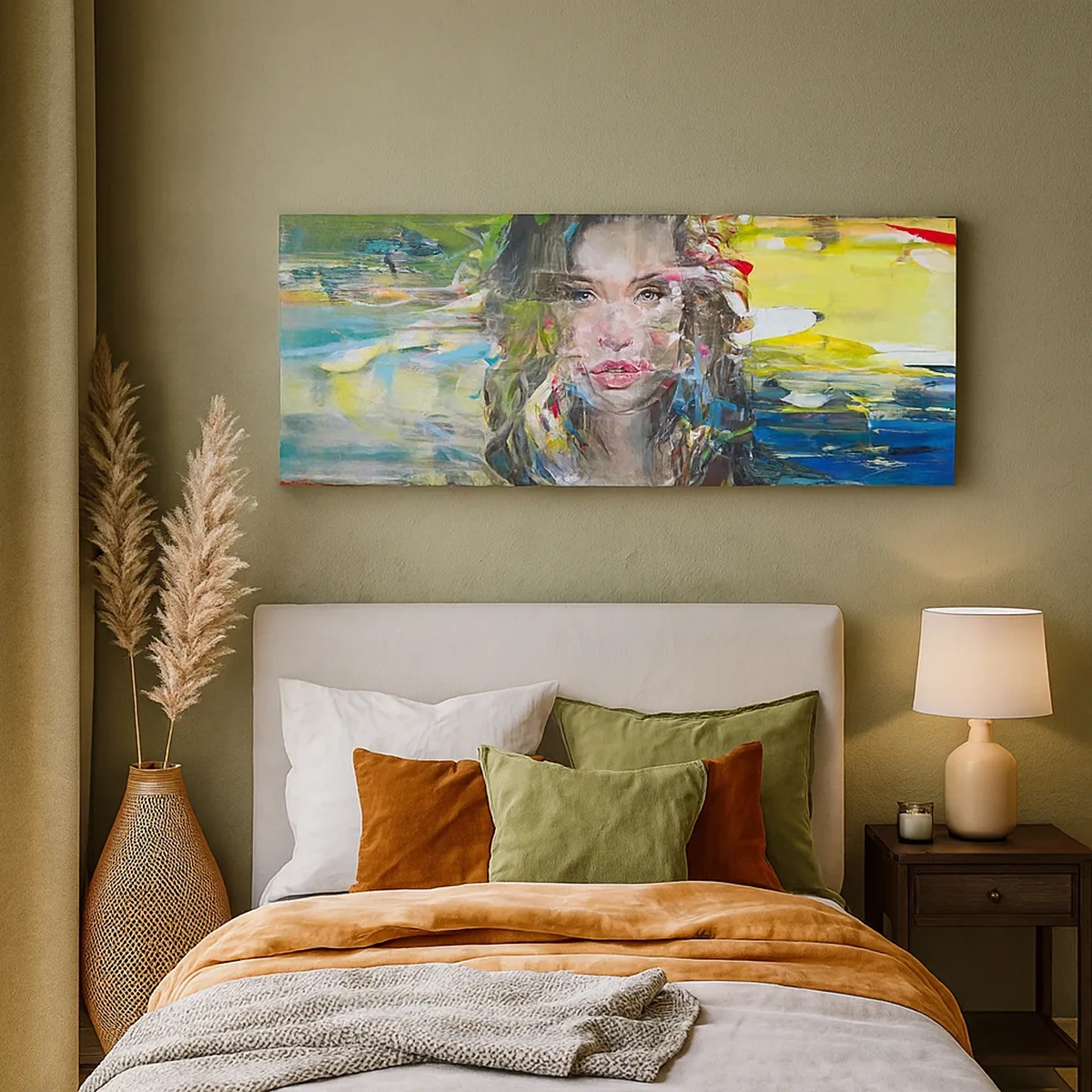 Impression sur toile - Image sur toile - Derrière l'air, un rideau - 30x30 cm