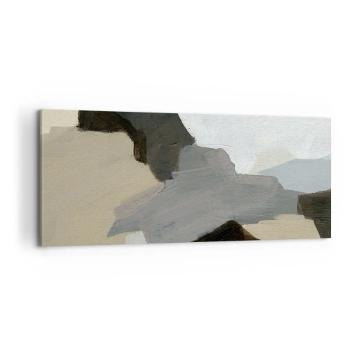 Impression sur toile - Image sur toile - Abstraction : le carrefour du gris - 100x40 cm