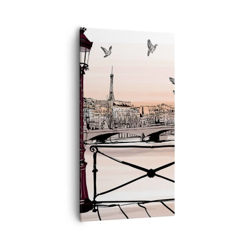 Impression sur toile - Image sur toile - Sur les toits de Paris - 55x100 cm