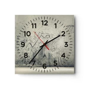 Horloge murale - Pendule murale - Ma vie fantastique en ville - 40x40 cm