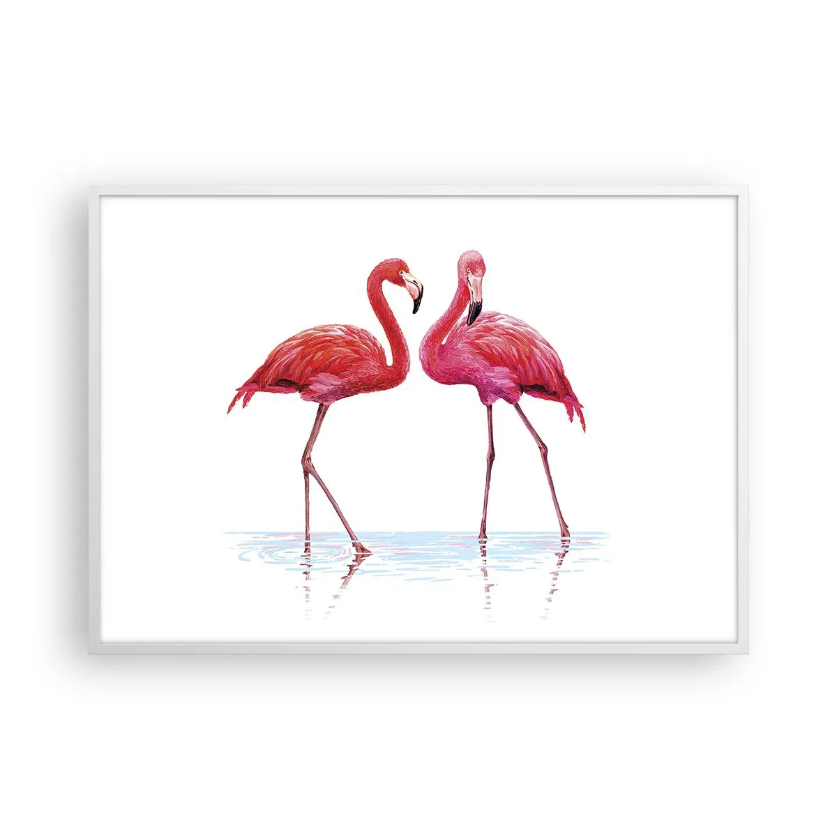 Affiche dans un cadre blanc - Poster - Rendez-vous rose - 100x70 cm