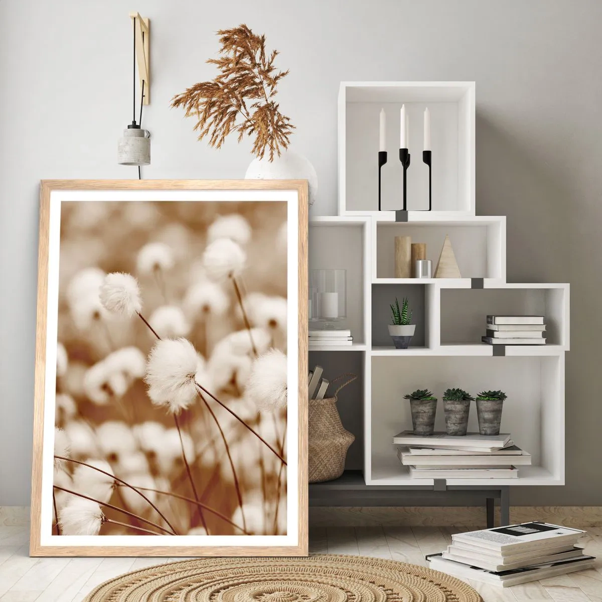 Affiche dans un chêne clair - Poster - Tige moelleuse - 70x100 cm