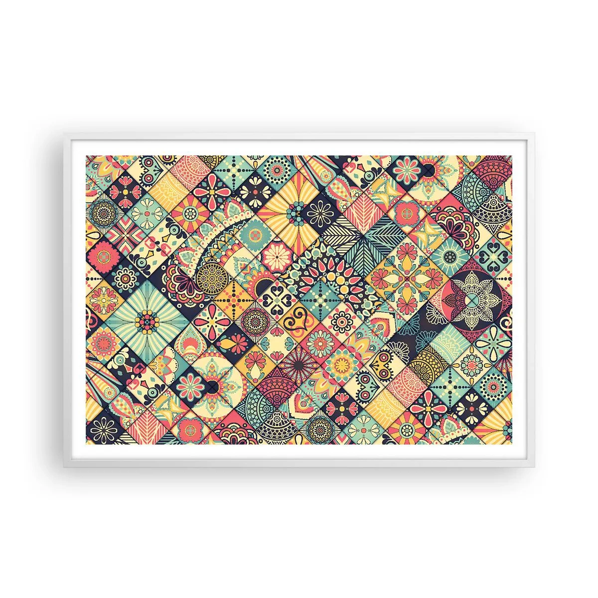 Affiche dans un cadre blanc - Poster - Ambiance marocaine - 100x70 cm