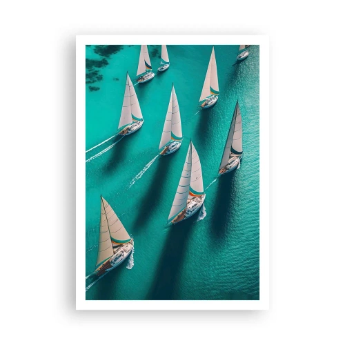 Affiche - Poster - Dans une compétition avec le vent - 70x100 cm