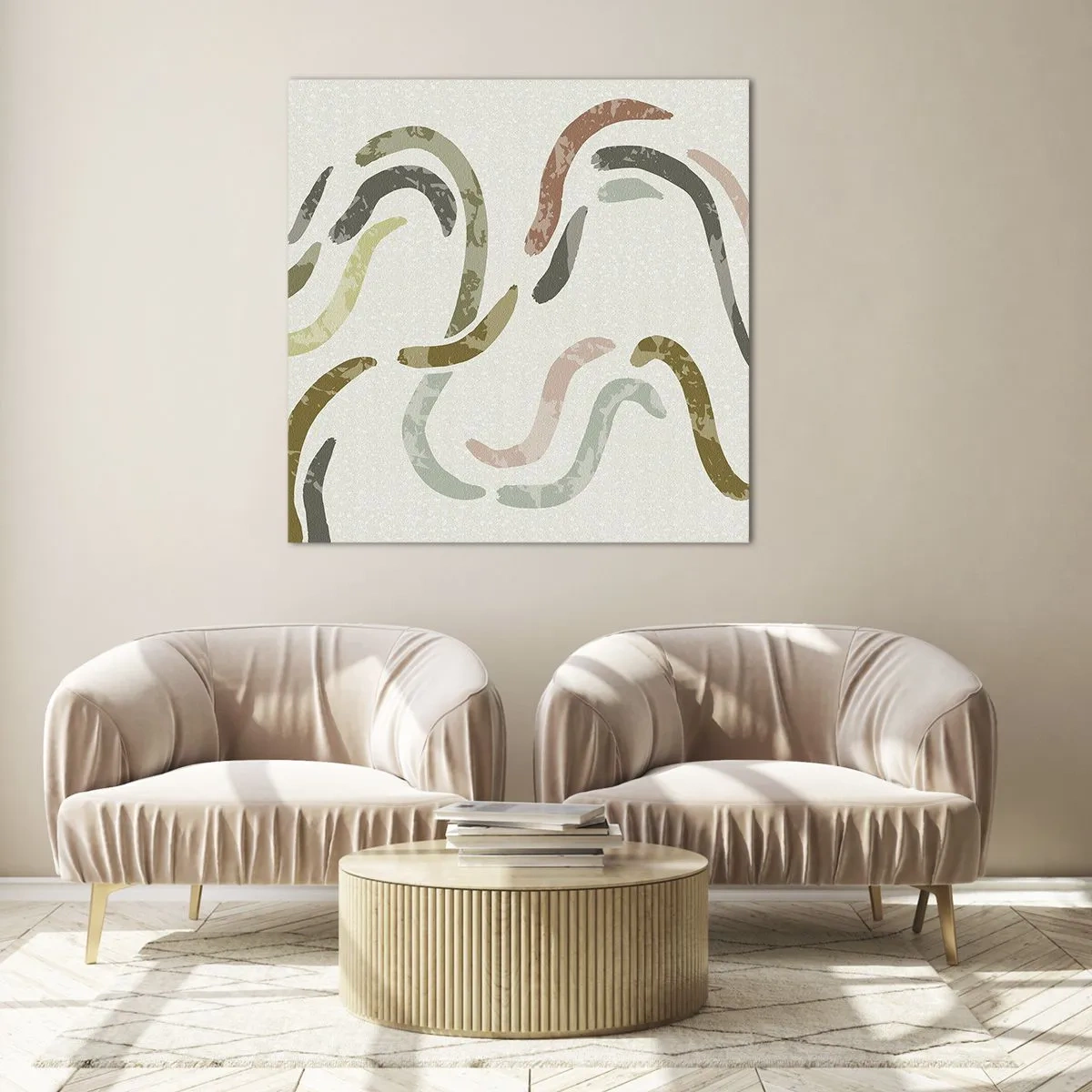 Impression sur verre - Image sur verre - Une joyeuse danse de l'abstraction - 60x60 cm