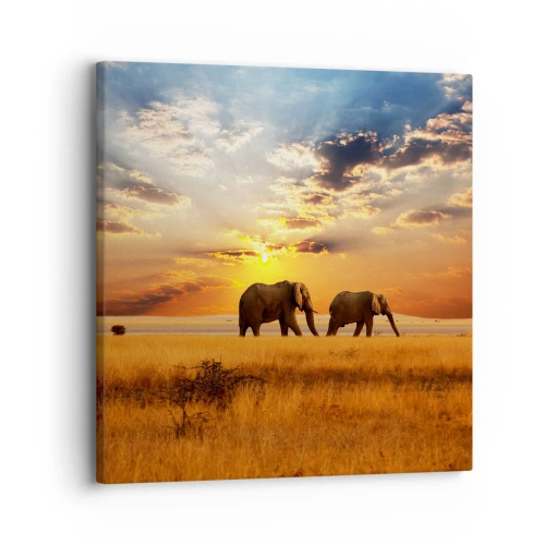 Impression sur toile - Image sur toile - Déambulation familliale - 30x30 cm