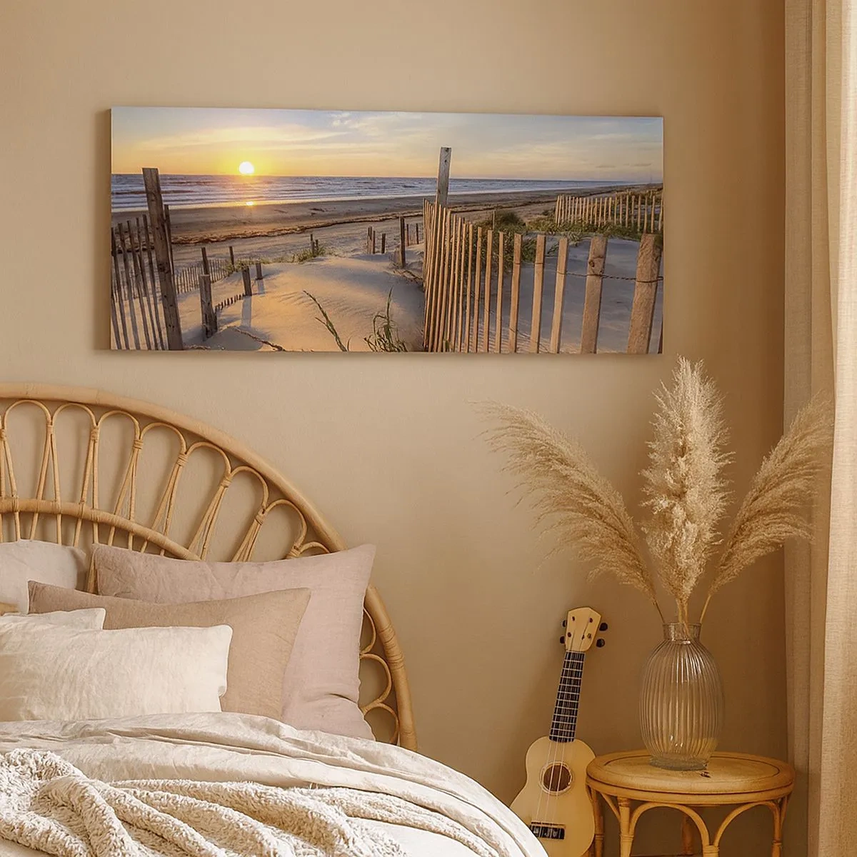 Impression sur toile - Image sur toile - Ombre et brillance du vent - 100x40 cm