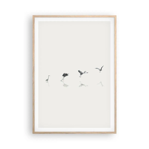 Affiche dans un chêne clair - Poster - Quatre étapes simples - 70x100 cm