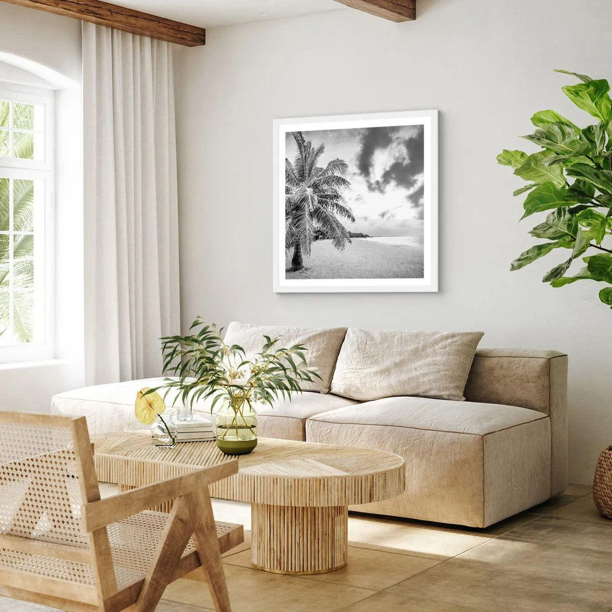 Affiche dans un cadre blanc - Poster - Quand tu aspires à la solitude - 60x60 cm