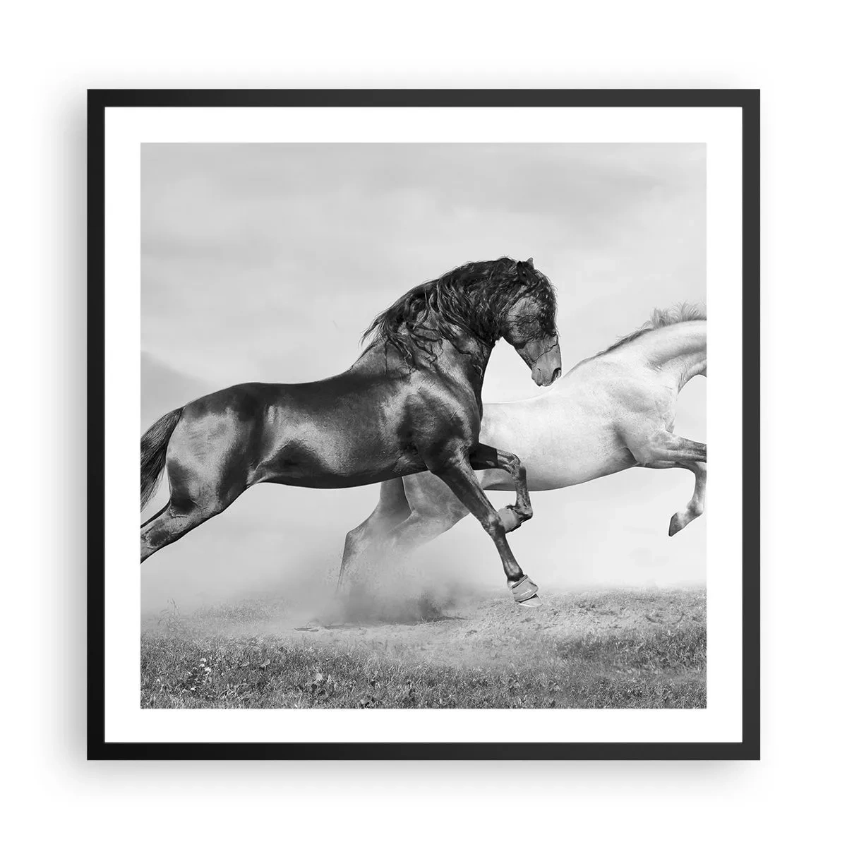 Affiche dans un cadre noir - Poster - Anges et démons - 60x60 cm