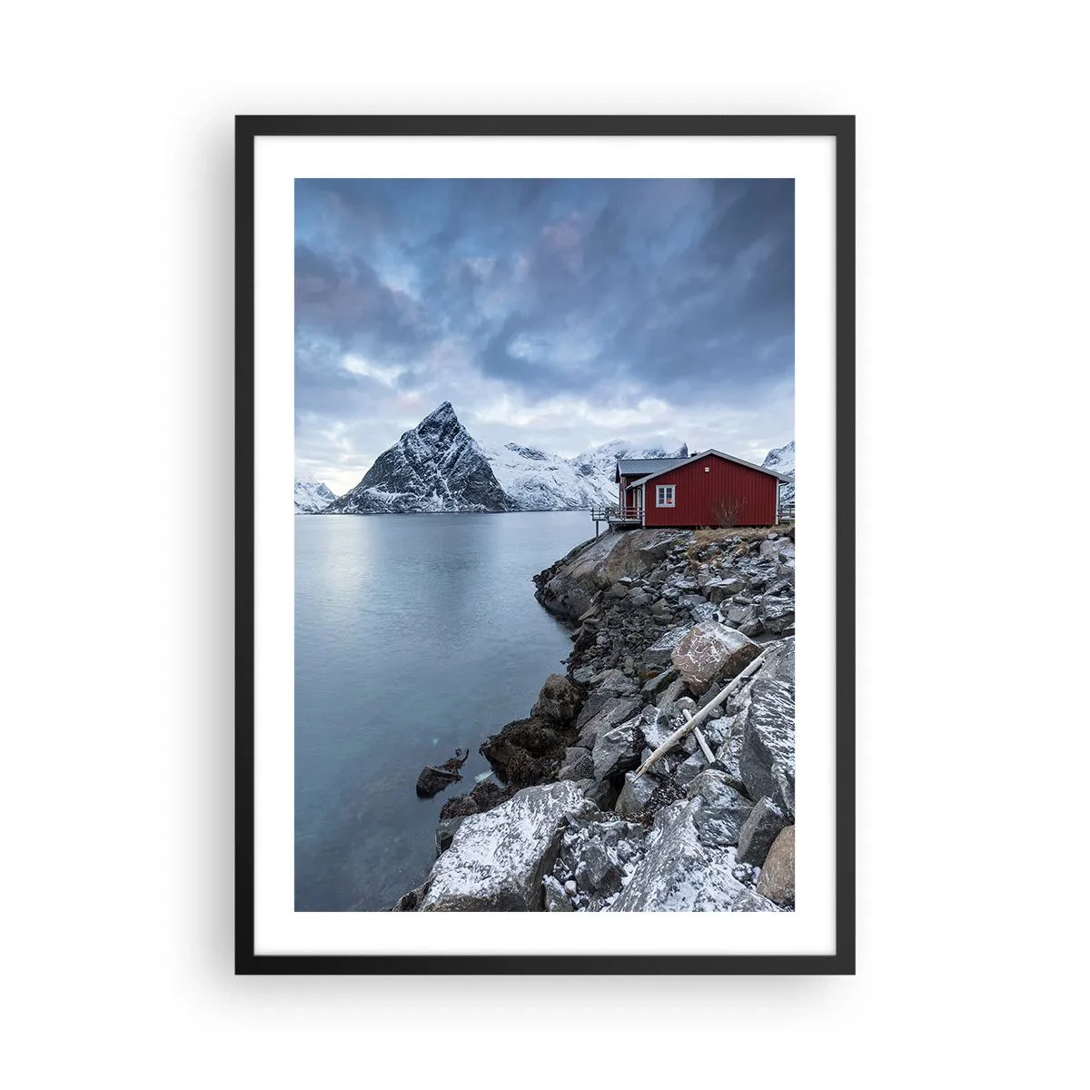 Affiche dans un cadre noir - Poster - Automne alpin - 50x70cm - Retraite scandinave - Décoration murale moderne pour le salon et la chambre ARTTOR
