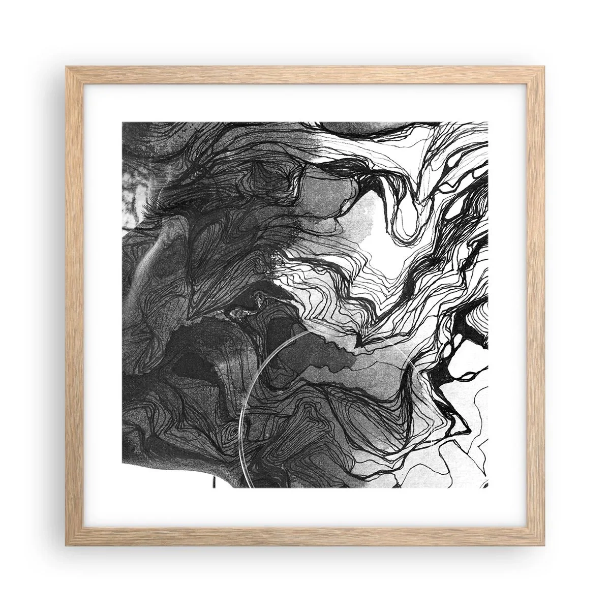 Affiche dans un chêne clair - Poster - Emmêlé dans les rêves - 40x40 cm
