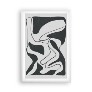 Affiche dans un cadre blanc - Poster - Amusement de labyrinthe abstrait - 61x91 cm