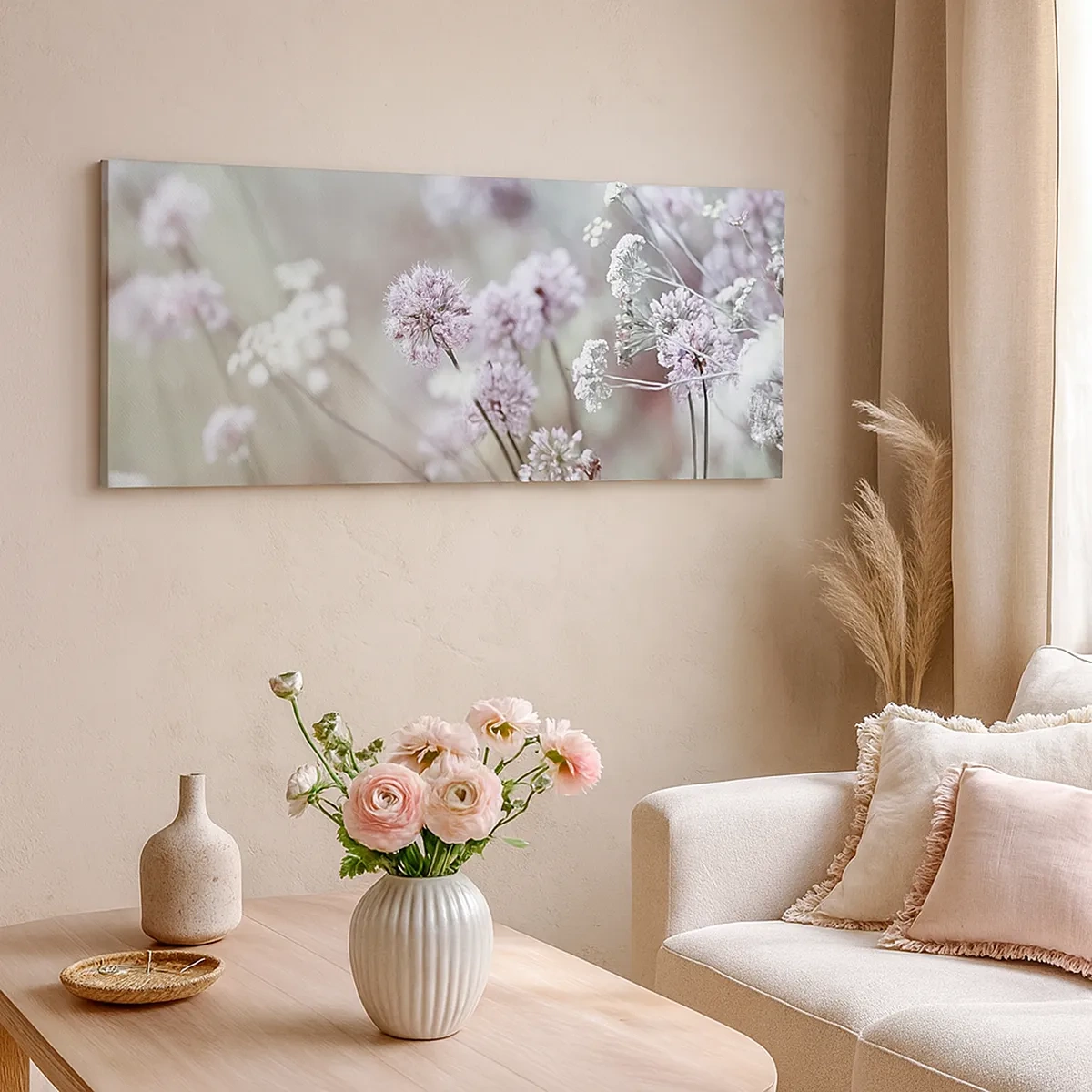 Impression sur toile - Image sur toile - Herbes douces en filigrane - 30x30 cm