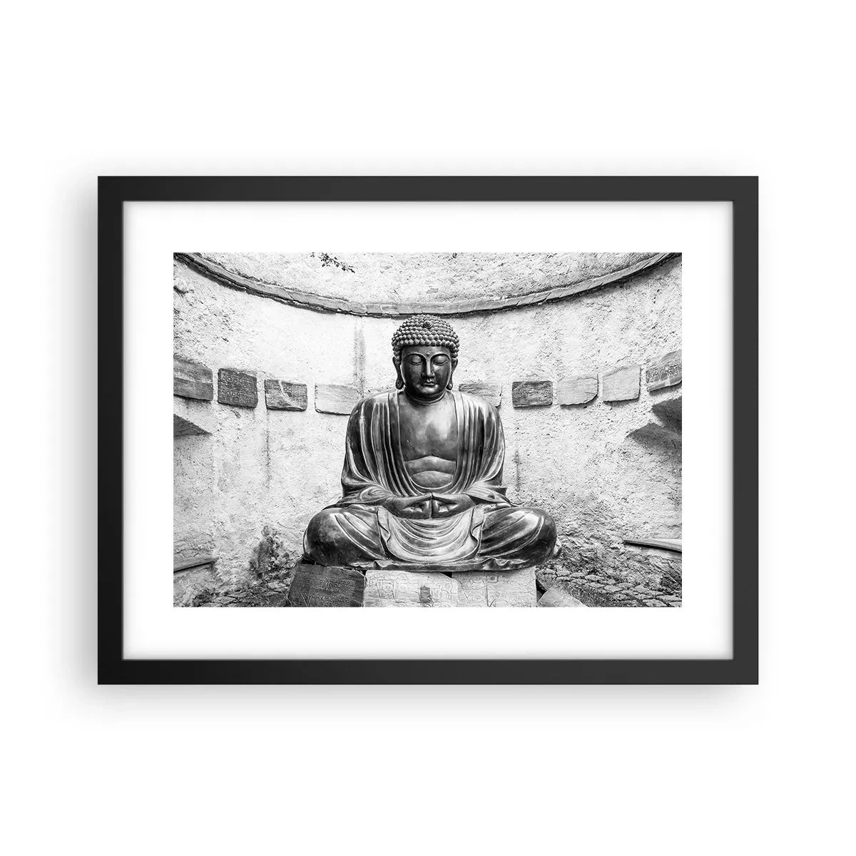 Affiche dans un cadre noir - Poster - A la source de la paix - 40x30 cm