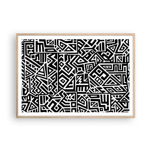 Affiche dans un chêne clair - Poster - Composition précolombienne - 100x70 cm