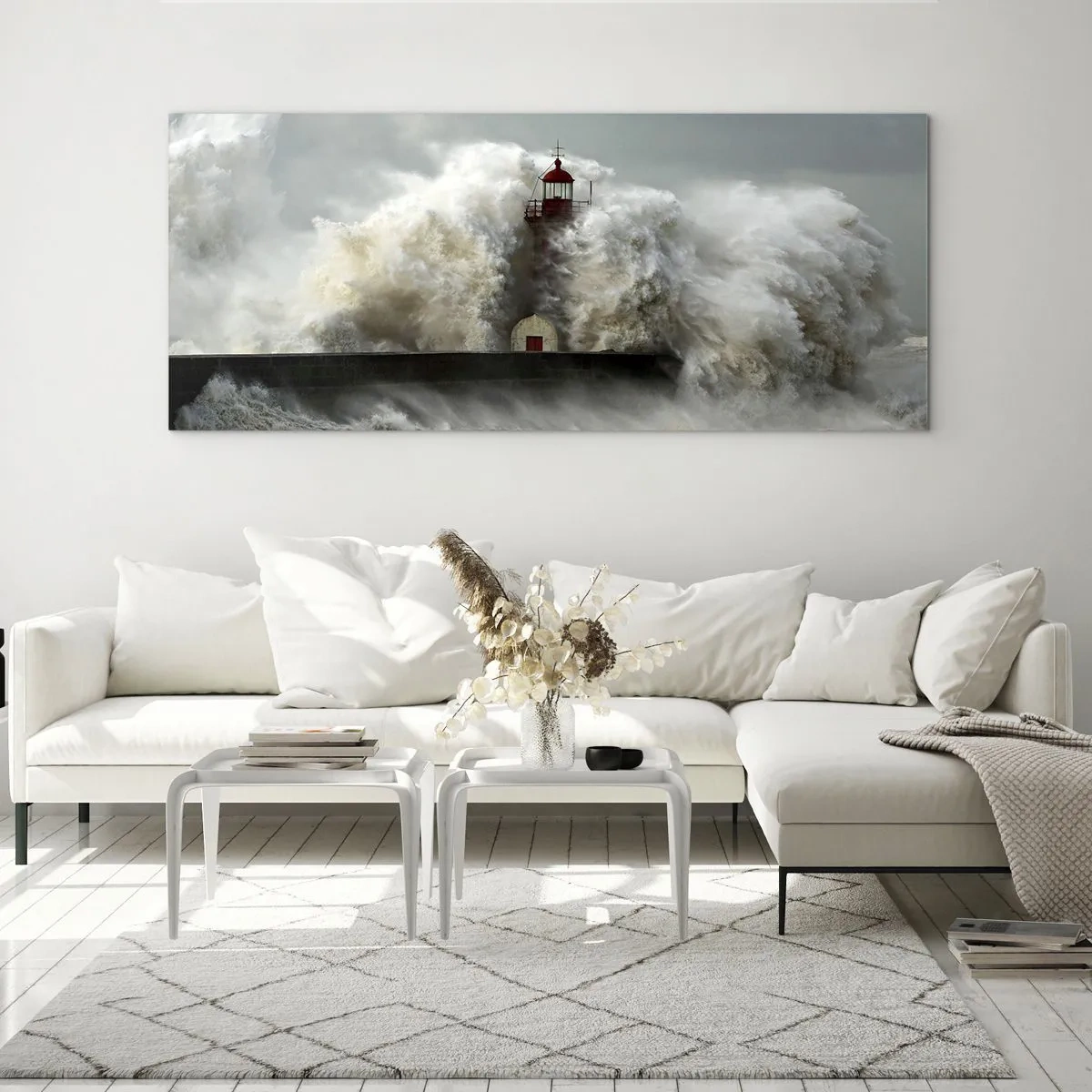 Impression sur verre - Image sur verre - La colère de l'océan - 100x40 cm