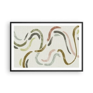 Affiche dans un cadre noir - Poster - Une joyeuse danse de l'abstraction - 91x61 cm