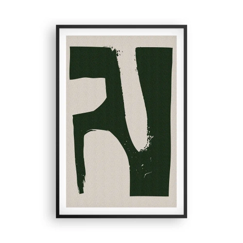 Affiche dans un cadre noir - Poster - Baies blanches - 61x91 cm