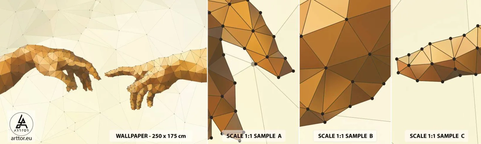 Échantillon De Papier Peint Standard Eco - Géométrie divine - Art moderne, Mains, Morceau - 100x30 cm