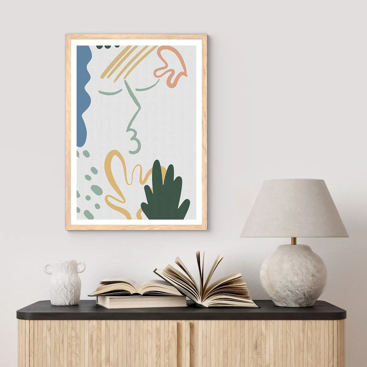 Affiche dans un chêne clair - Poster - Baiser de fleurs - 30x40 cm