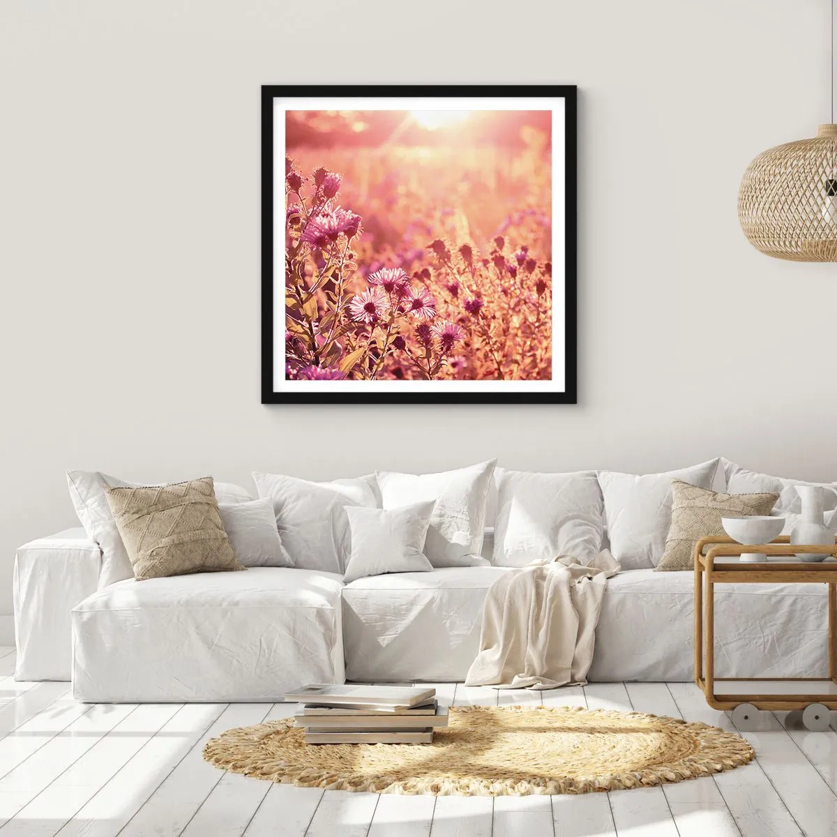 Affiche dans un cadre noir - Poster - Avant que l'été ne parte - 50x50 cm